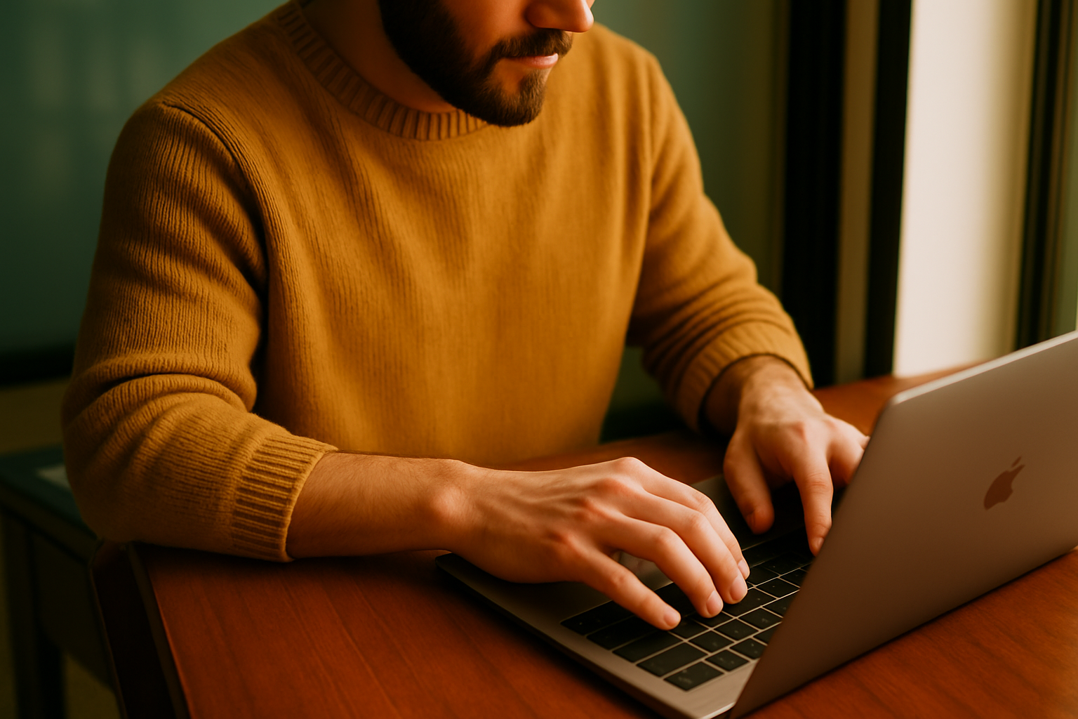Person working on laptop